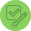 Green icon: checkmark in box with pencil.