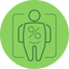 Green icon: body with fat percentage.