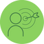 Green icon: person with target and arrow.