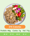 Succulent lemon pepper turkey slices, served with tender green beans and fluffy rice, offering a lean and flavorful meal option.