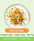 Flavorful shrimp fried rice with tender shrimp, green peas, corn, and finely chopped green onions.